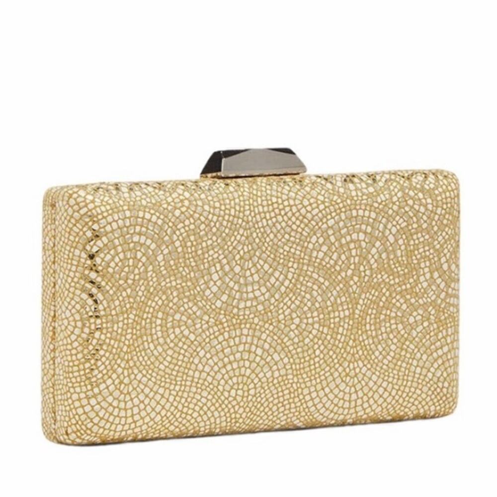 SONDRA ROBERTS Metallic Etched
Box Clutch